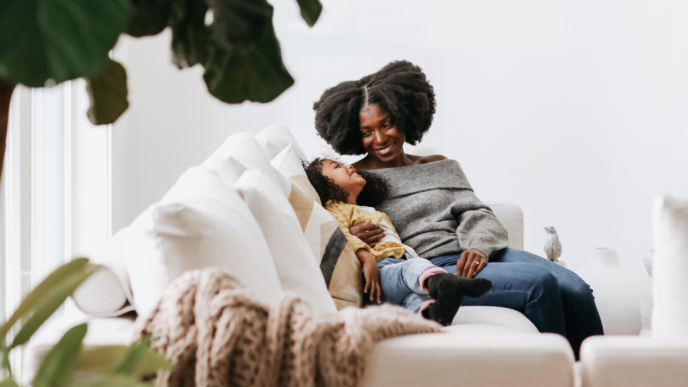 Black mother and her baby