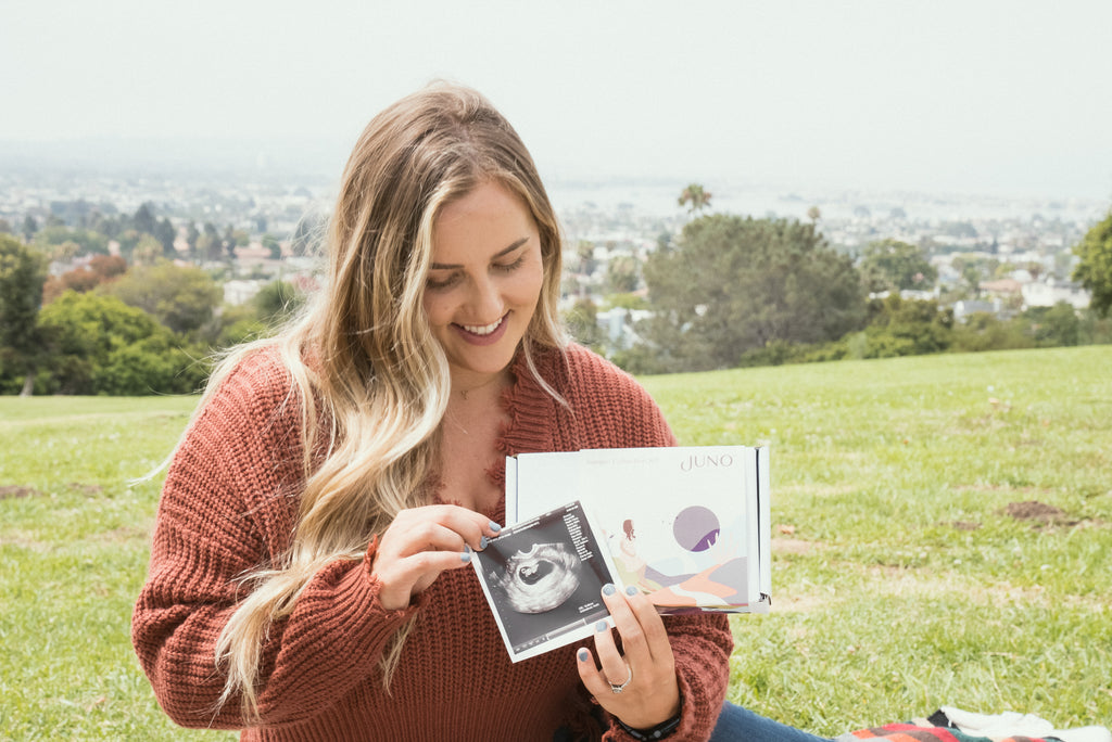 Hannah Buford is excited to receive the results of her Juno Birch Fetal Gender Test